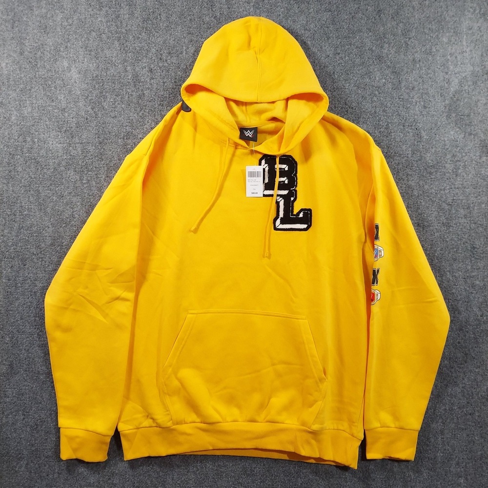 Ripple Junction‎ Hoodie Mens 2XL Yellow Becky Lynch WWE Fleece Pullover Belts